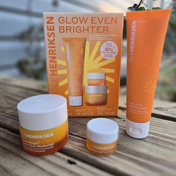 Ole Henriksen Glow Even Brighter 3 Piece Makeup Prep Set.  Brand New In Box. - Picture 2 of 6